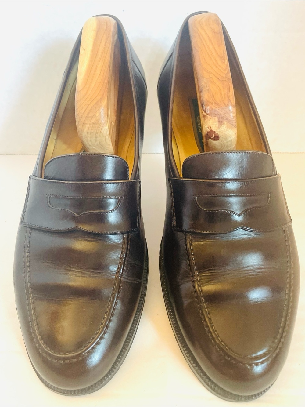 Cole Haan Men's Leather Italian Penny Loafer Dress Shoes Burgundy SZ 10 M